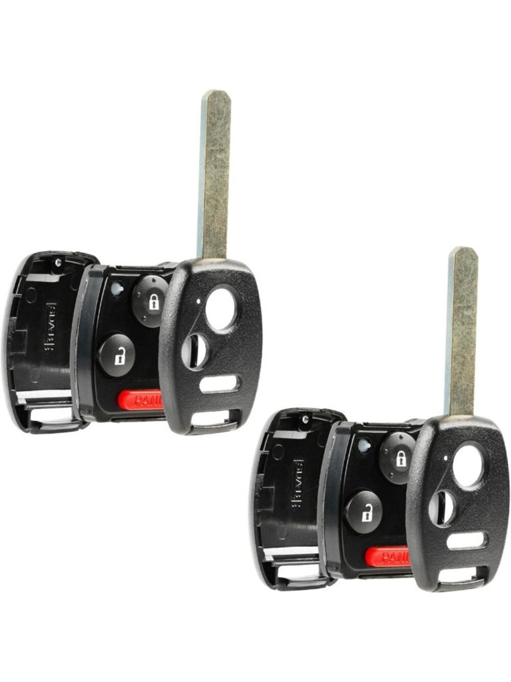 Key Fob Keyless Entry Remote Shell Case & Pad for Honda Vehicles, Set of 2